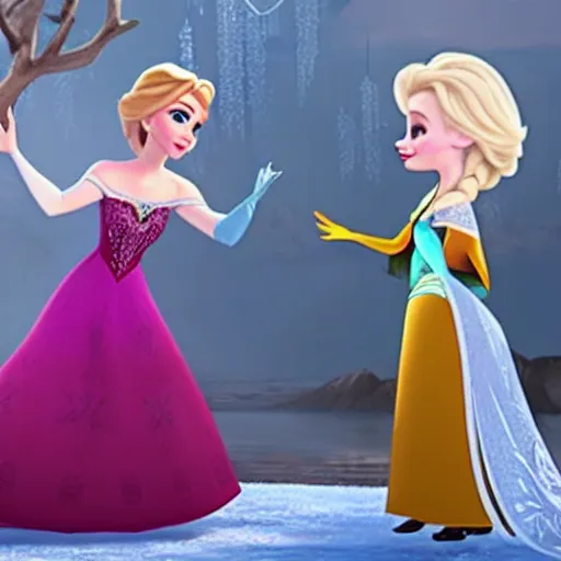 Image similar to Walter white playing as Elsa in Disney's frozen.