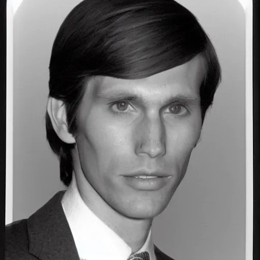 Image similar to A photograph portrait of Jerma985 with short-medium length hair a combover wearing early 1970s menswear in the early 1970s, taken in the early 1970s, grainy, taken on a 1970s Polaroid Camera, realistic, hyperrealistic, very realistic, highly detailed, very detailed, extremely detailed, detailed, digital art, trending on artstation, colorized photo