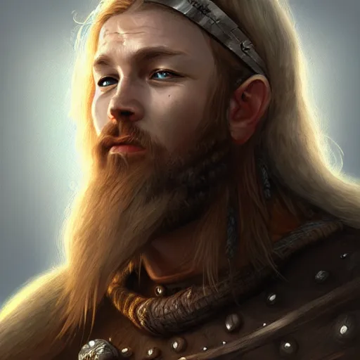 Image similar to portrait of a viking, female,, epic fantasy, detailed, intricate, digital painting, concept art, realistic, smooth, focus, rim light