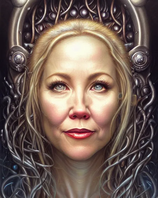 Prompt: detailed portrait of christina applegate apple!! gate! apple! by tomasz alen kopera and peter mohrbacher and johanna martine! and margaret keane! coherent luminescent