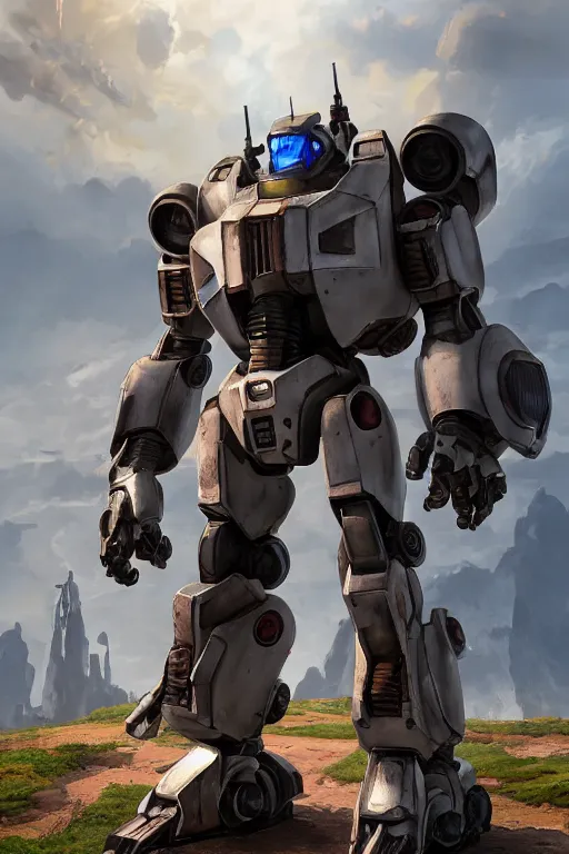 Image similar to mechwarrior 5 : mercenaries mech megaman transformer robot boss tank engine game octane render, 4 k, hd 2 0 2 2 3 d cgi rtx hdr style chrome reflexion glow fanart, global illumination ray tracing hdr fanart arstation by ian pesty by jesper ejsing pixar and disney unreal zbrush central hardmesh