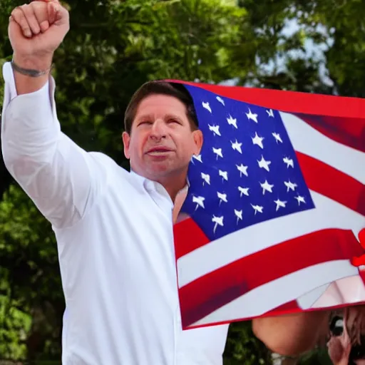 Prompt: ron desantis in our flag means death