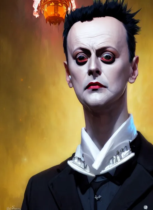 Image similar to Highly detailed portrait of Klaus Nomi, in GTA V, Stephen Bliss, unreal engine, fantasy art by Greg Rutkowski, Loish, Rhads, ferdinand knab, Makoto Shinkai and Lois van baarle, ilya kuvshinov, rossdraws, Tom Bagshaw, alphonse mucha, global illumination, radiant light, detailed and intricate environment