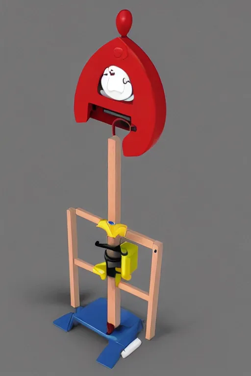 Image similar to A Fisher-Price guillotine toy, unreal engine 5 render, guillotine