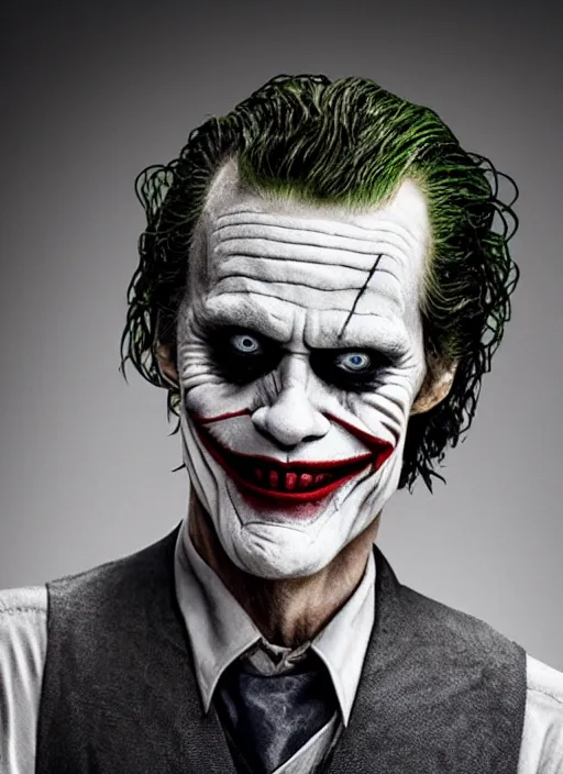 Prompt: movie still portrait of willem dafoe as the joker