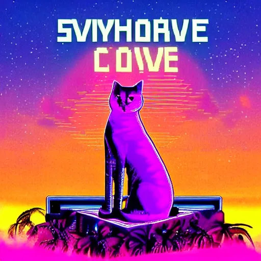 Prompt: synthwave cat