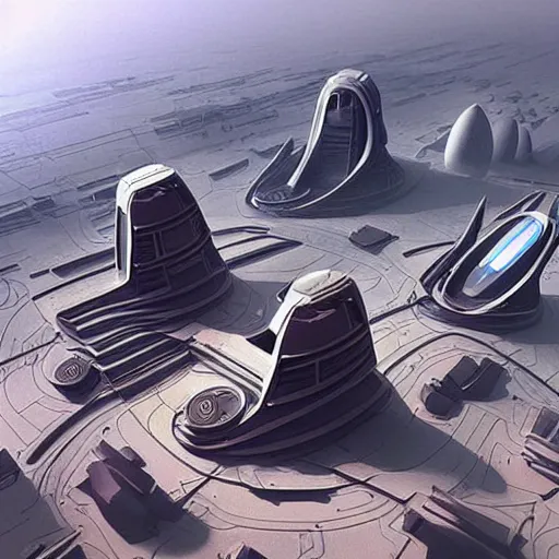 Image similar to “a futuristic city on mars”