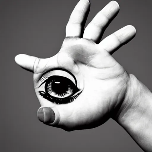 Prompt: a hand with an eye