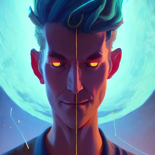 Prompt: Portrait of the demiurge, a faceless god, maker of the universe, mattepainting concept Blizzard pixar maya engine on stylized background splash comics global illumination lighting artstation lois van baarle, ilya kuvshinov, rossdraws