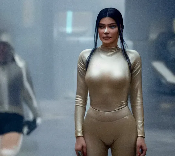 Image similar to a movie still of kylie jenner as a joi hologram in the movie blade runner 2 0 4 9