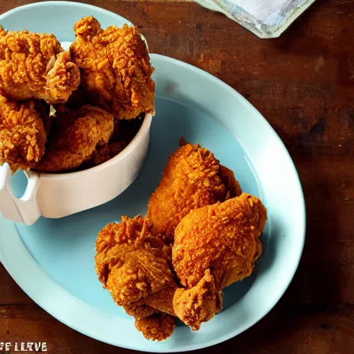 Prompt: perfect fried chicken leftovers