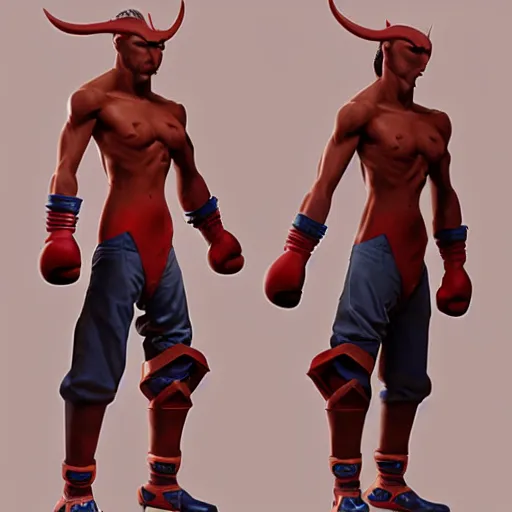 Prompt: demon hero, made by Tomohiro Shimoguchi,colored ,boxing gloves,worn pants ,ArtStation, CGSociety