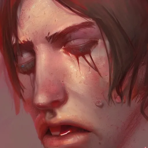 Image similar to Giga chad crying , digital art , trending on artstation , Hyperdetailed , CGSociety