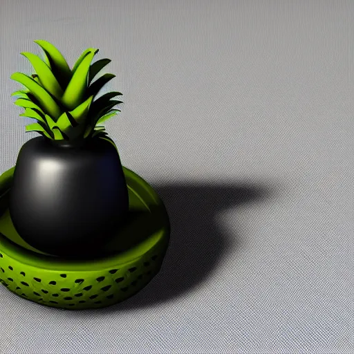 Image similar to pineapple, futuristic, techno, cyberpunk, product design, 3 d render, 3 d concept, isometric design, fun, swag, cute