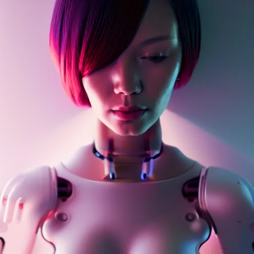 ArtStation - Artificially In Love Cyberpunk Purple Robot 4k