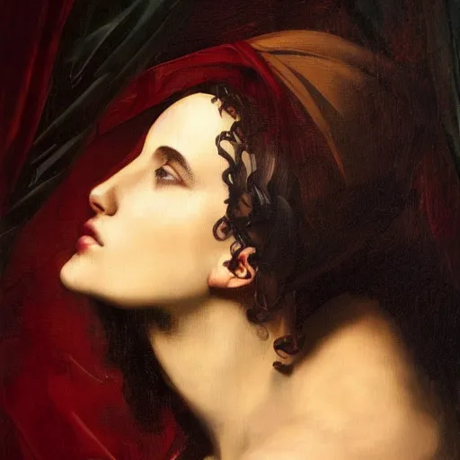 Prompt: by ron garney renaissance painting straight, lavish. a beautiful computer art of a person in profile, with their features appearing both in front of & behind their head.