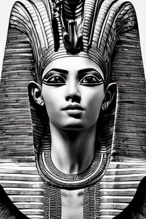 Image similar to a highly detailed beautiful portrait of a egyptian god with facial expression / emotion : enthusiastic in the style of artgerm.