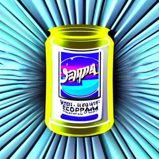 Prompt: vaporwave art of a can of spam