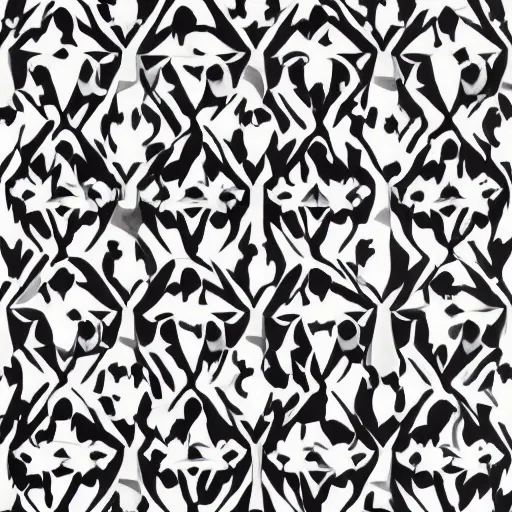 Image similar to a graphical pattern of white wolves into black geese by maurits cornelius escher, aerial view, scared black geese, angry white wolves, hexagonal pattern, intricate details, geese, wolves, screen print, frameless