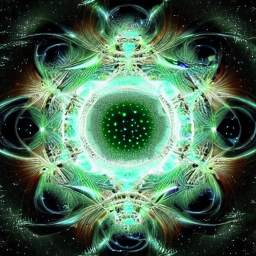 Image similar to A 4D bubble universe expanding at the speed of light. Fractal