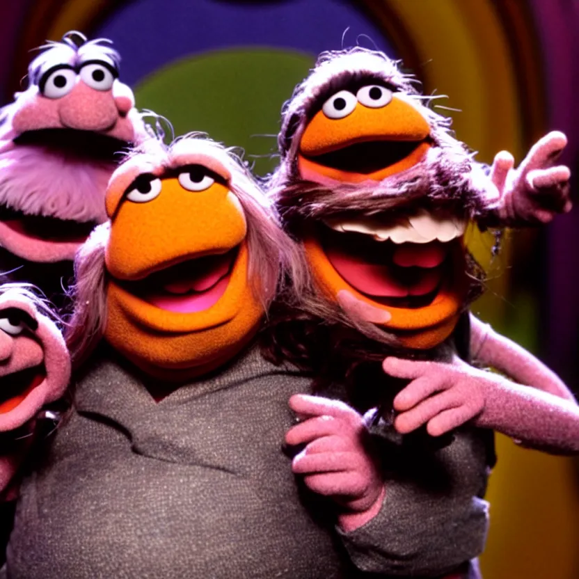 Prompt: jack black as a muppet, movie still, 8 k,