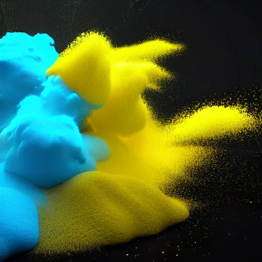 Image similar to color powder explosion on black background, octane render, artstation, vfx