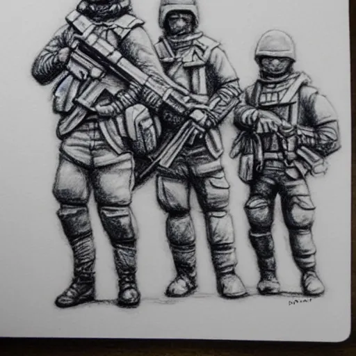 Image similar to mini militia, pencil art