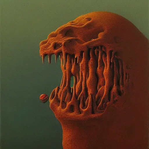 Image similar to can of Monster energy drink by Zdzisław Beksiński, oil on canvas