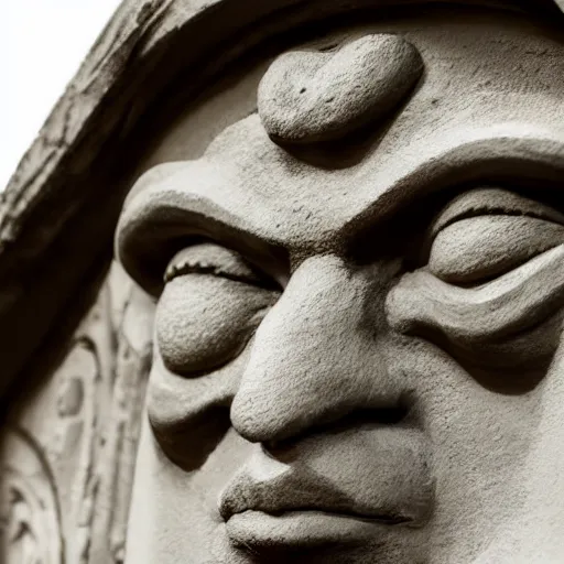 Prompt: A face of a gargoyle. Wall Decoration. White Background.