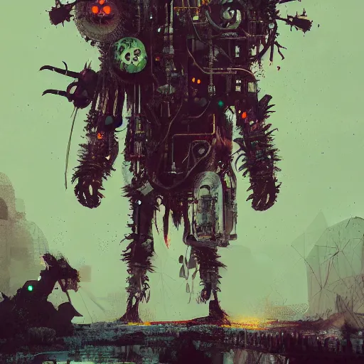 Image similar to biopunk monster, by Ismail Inceoglu, mechanical animal, machine, illustration, realistic, hybrid, detailed, complex, concept art, 4K