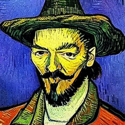 Prompt: guy fawkes playing nintendo, van gogh painting,