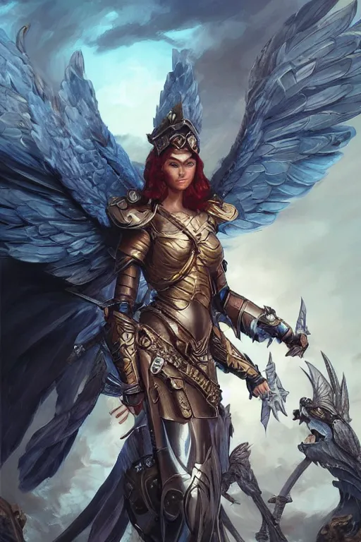 Image similar to amazon valkyrie athena, d & d, fantasy, portrait, highly detailed, headshot, digital painting, trending on artstation, concept art, sharp focus, illustration, art by artgerm and greg rutkowski and magali villeneuve