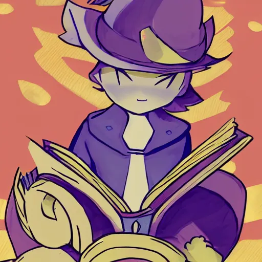 Prompt: niko oneshot reading a book, digital art #OneshotGame