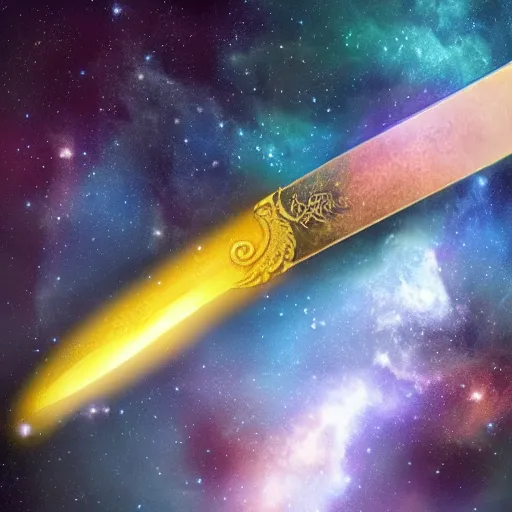 Prompt: a sword made of a nebula