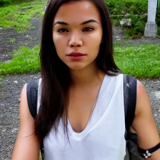 Prompt: half - thai, half german, young woman