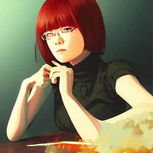 Prompt: Nakamura Aya playing with fire by Ilya kuvshinov and Krenz cushart, pixel art, character portrait