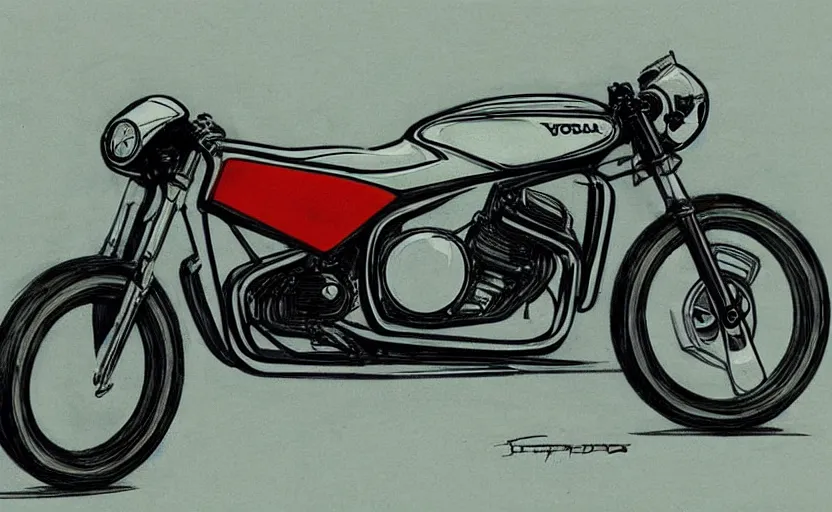 Image similar to 1 9 7 0 s honda sport motorcycle concept, sketch, art,