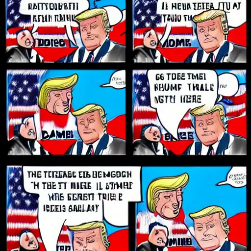 Prompt: comic of Donald Trump by Ben Garrison