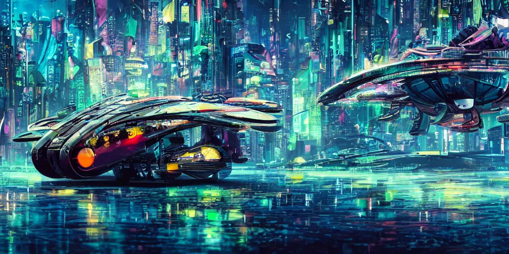 Prompt: a cyberpunk flying car against the backdrop of a futuristic city, by jackson pollock and wassily kandinsky, 4 k resolution, vivid colours, extremely detailed, dripping technique, oil paint, depth