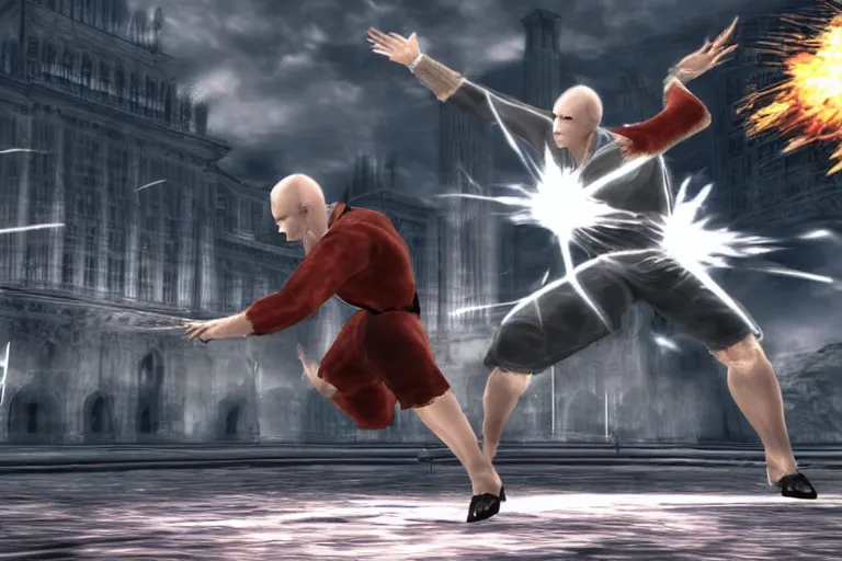 Image similar to a screenshot from voldemort in Tekken 6