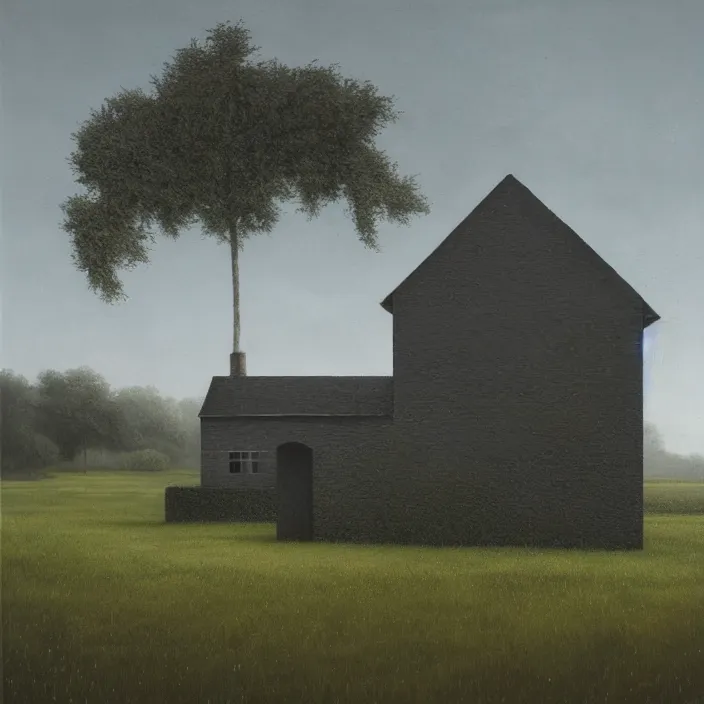 Image similar to a building in a landscape, by lee madgwick