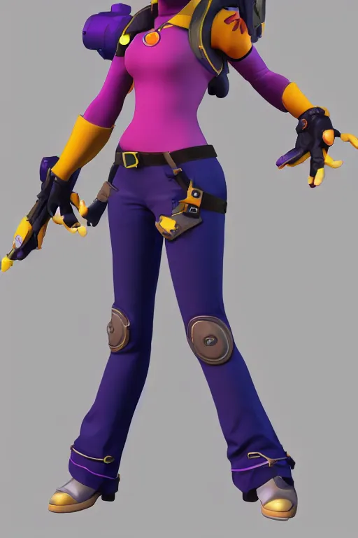 Prompt: Velma from Scooby Doo, overwatch character art, 3D model,