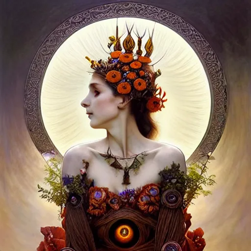 Prompt: poppy goddess unique non conventional beauty, surreal, fantasy, intricate, elegant, dramatic lighting, emotionally evoking symbolic metaphor, highly detailed, lifelike, photorealistic, digital painting, artstation, concept art, smooth, sharp focus, illustration, art by John Collier and Krenz Cushart and Artem Demura and Alphonse Mucha and Albert Aublet