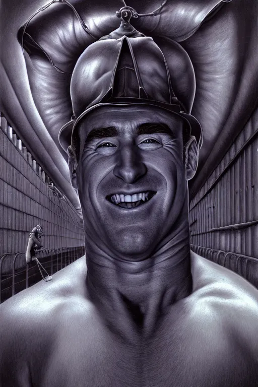 Image similar to hyperrealism billy herrington wallpaper in style of rob gonsalves, giger, araki nobuyoshi