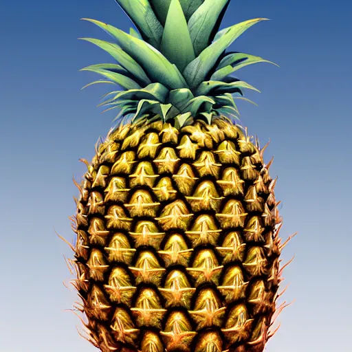 Prompt: a royal pineapple in the process of being swallowed by a snake which is wearing a red beret, vertical symmetry, golden ratio, highly detailed, digital painting, 8 k, detailed, hyper realistic, artstation, unreal engine