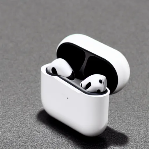 Image similar to black airpods pro case with marshmallow design on the case, studio, product photo