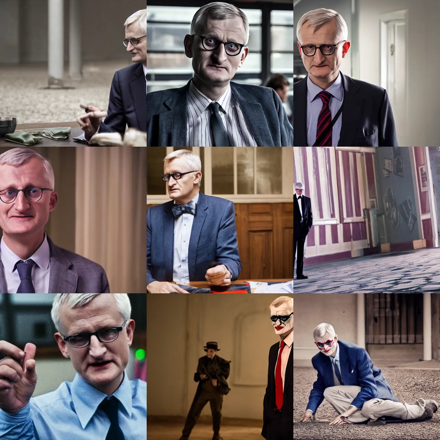 Prompt: A still of Carl Bildt in Joker