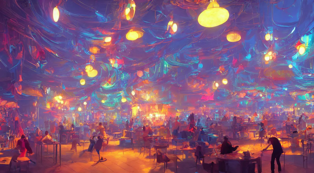 Image similar to bazaar zouk oriantal multicolorful sky shine place mosquet painting stylized digital video game icon global illumination ray tracing 8 k hd resolution, by ilya kuvshinov and cushart krentz and gilleard james