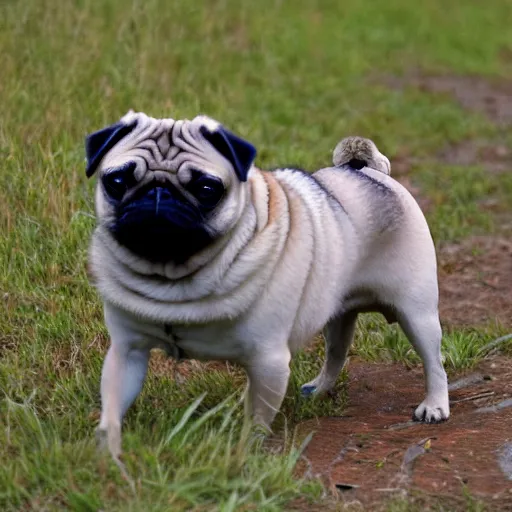 Prompt: pug in the style of nature