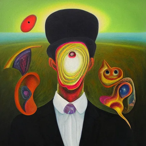 Image similar to the shapeshifter, surrealist portrait painting